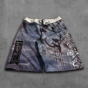 Affliction Y2k Swim Trunk Japanese Design Grunge Surfer Style Size L